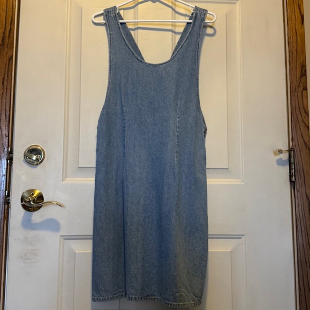 Vintage Rafaella Jeans Denim Jumper Dress sz M